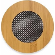 Bg Store Yuvarlak Bambu Nihale – Metal Fileli, Isıya Dayanıklı Tencere ve Çaydanlık Altlığı (16,5 x 16,5 Cm)