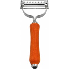 Bg Store Çift Bıçaklı Ahşap Saplı Soyacak - Çift Bıçaklı Ahşap Saplı Sebze ve Meyve Soyacak – Paslanmaz Çelik Ultra Keskin Tırtıklı & Düz Bıçaklı, Ergonomik Kaymaz Sap, Patates Havuç Kabak Elma