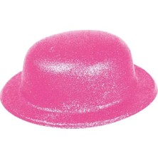 Renas Store Üreticiniz Pembe Renk Simli Melon Yuvarlak Parti Şapkası 24X26 cm