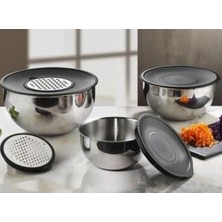Bg Store 9 Parça 304 Kalite Paslanmaz Çelik Rendeli Karıştırma Saklama Kabı Seti