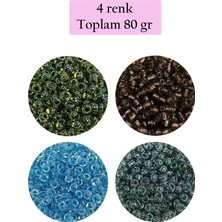 Ematcrt Dökme Cam Kum Boncuk (8/0) 3 mm - 4 Renk - Toplam 80 Gram - BNC423