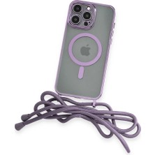 Renas Store Newface Iphone 14 Pro Kılıf Divo Lazer Askılı Magsafe Kapak - Lila