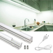 Burul 30 Cm Beyaz Led Bant Armatür Eklenebilir Floresan Tip Aç Kapa Butonlu Fişli