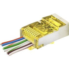 Renas Store CAT6E Ez RJ45 Metal Konnektör 100 Adet Plastik Kutu - Sarı ND2416
