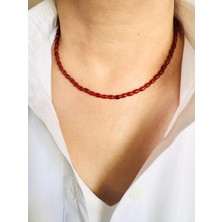 Devi Fashion Arpa Akik Doğal Taş Kolye  44 cm