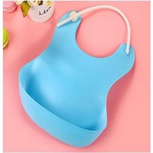 Renas Store Çocuk Bebek Mama Önlüğü Dökülme Engelleyici Bükülebilir Mavi