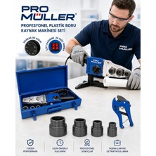 Pro Müller Alman 2 Rezistanslı Isı Ayarlı Pprc Plastik Boru Kaynak Makinesi Metal Çantalı Set+Özel Makas