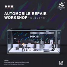 Moreart MO641068 1:64 Hks Automobile Repair Workshop Dioraması Model Araç Servis Garajı