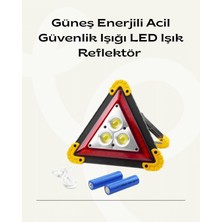 Renas Store Solar Şarjlı Üçgen LED Park ve Ikaz Lambası