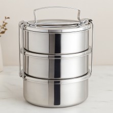 Renas Store Çelik Sefer Tası 3'lü 14 cm Taşıma Kulplu