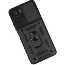Renas Store Newface Xiaomi Poco X3 Gt Kılıf Pars Lens Yüzüklü Silikon - Siyah