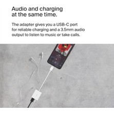Bg Store ™ 3,5 mm Ses + Usb-C® Şarj Adaptörü, Usb-C 60W Güç Dağıtımlı Kulaklık Adaptörü iPhone 15, iPad Pro, Galaxy, Note, Google Pixel, Lg,  Xperia ve Daha Fazlası Için Hızlı Şarj - Beyaz