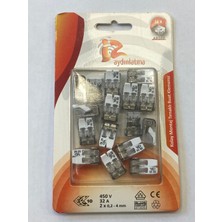 Vidyu Wago Klemens Tırnaklı 2'li 4mm 16'lı Paket AP102A