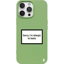 Casen iPhone 13 Pro Max Yeşil Lansman Renkli Silikon I'm Allergic Yazılı Kamera Korumalı Telefon Kılıf