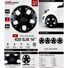 Drs Tuning Volkswagen Uyumlu 16 Inc Kırılmaz Parlak Siyah Jant Kapağı 1 Takım 4 Adet NO:420
