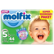 Molfix Bebek Bezi 5 Beden Junior Plus Dev Ekonomik Paket 44 Adet