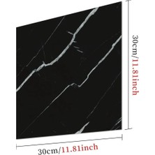 Belirtilmemiş Si̇yah Mermer Desenli̇ Alümi̇nyum Plasti̇k Duvar Sti̇cker (30*30)