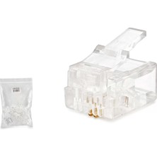 Renas Store RJ11 Konnektör 2 Pın Telefon 100 Lü Paket Şeffaf HDX5018