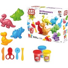 Renas Store Üreticiniz 03995 Art Craft 3D Dinozorlar Hamur Set 168 gr -Fentoys