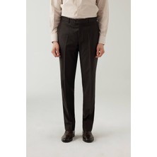 Erkek Kahverengi Regular Fit Kumaş Pantolon