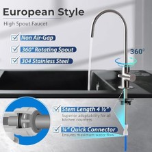 Bg Store Ispring Ga1-Bn 16,5 x 27,9 cm 14OZ Masif Pirinç Ağır Zorunlu Su Filtresi Designer Musluk – Eu Stil High-Spout, Ga1-Bn