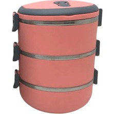 Yemek Termosu Koyu Pembe 3lü Sefer Tasi Saklama Kabi 1.8lt