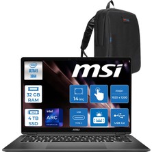 Msı Prestıge 14 Flıp Aı+ D3MTG  Intel Core Ultra 9 386H Aı 32GB Ddr5 4tb SSD 14” Fhd+ (1920X1200), OLED Touch, 100% Dcı-P3+Msi Nano Kalem Freedos Dokunmatik Bilgisayar G3MGXTRF15+ZETTAÇANTA