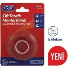 Kraf 2530G Montaj Bandı Çift Taraflı Iç Mekan 19MM x 1,5m 2530G