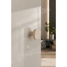 Toptan3D Açık Bej Oval Kare Kulp - Modern ve Şık Dolap, Gardırop, Şifonyer, Komodin ve Çekmece Kulpu (Vida Dahil)