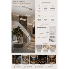 Kristal Yaprak LED Sarkıt Avize | 130 cm | 120W | Krom Kaplama