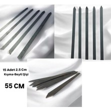 Yılmaz Nargile 15 Adet Adana Kıyma Kebap Beyti Şişi En 2.5 cm Kıyma Şiş Beyti Silme Demir,adana Kebap Şiş