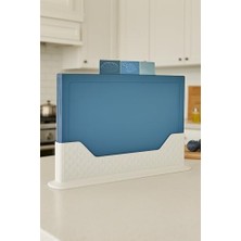 Bg Store Ocean 4 Parça Plastik Kesme Tahtası Seti, Standlı, Renkli, Hijyenik, Kaymaz 3 Adet Gıda Hazırlama Tahtası, 31X20 Cm, Sebze Et Balık Kesim Tahtası, Mutfak Düzenleyici Organizer