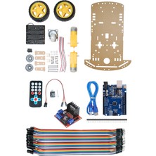 Atölye Elektronik Ir Kumandalı Robot Araba Kiti (2WD + Arduino + Motor Sürücü + Kumanda) - Jumper Kablo Hediyeli