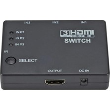 Renas Store HDMI Switch 3 Giriş 1 Çıkış Kumandalı