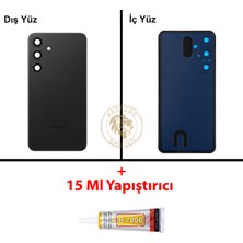 Arsking Samsung S24 Plus Siyah Arka Pil Kapağı Batarya Kapağı Lazer Kesim + B-7000 Yapıştırıcı