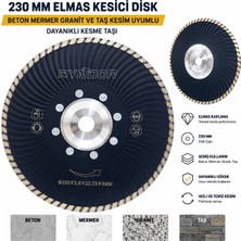 Dynamic Tech 230 mm Elmas Kesici Disk Beton Mermer Granit ve Taş Kesim Uyumlu Dayanıklı Kesme Taşı