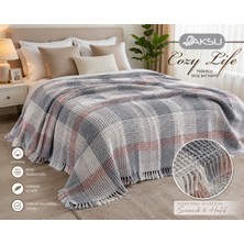 Aksu Cozy Lıfe Pamuklu Skoc Battaniye 150*200 Inka Gül Kurusu