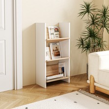 Eco Room 3 Raflı Kitaplık - Sonoma / Beyaz - 90X25X44 cm