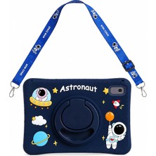 Forzacase Lenovo Tab M9 9 Inç ile Uyumlu Astronot Desen Askılı Standlı Silikon Kılıf - FC1254