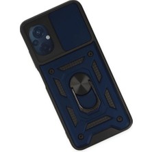 Renas Store Newface Xiaomi Poco M5 Kılıf Pars Lens Yüzüklü Silikon - Lacivert