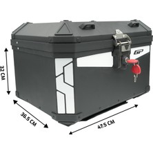 Gp Kompozit Base Universal 51 Lt Alüminyum Motosiklet Çantası Siyah