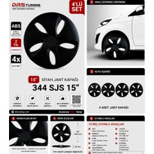 Drs Tuning 15 Inc Kırılmaz Sks Parlak Siyah Jant Kapağı 1 Takım 4 Adet NO:344