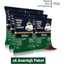 Shazel Naneli Hazır Türk Kahvesi 100 gr x 6 Adet + Portakallı Hazır Türk Kahvesi 100 gr x 6 A