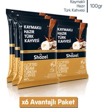 Shazel Kaymaklı Hazır Türk Kahvesi Özel Seri 100 G X 6 Adet (AROMALI)