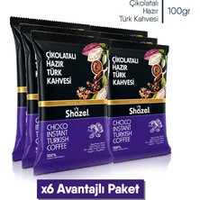 Shazel Çikolatalı Hazır Türk Kahvesi- 100 gr (100 gr x 6 Adet)