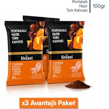Shazel Portakallı Hazır Türk Kahvesi 100 gr x 3 Adet