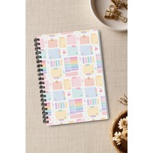 giftkonsept Pastel Renkli Motifli 50 Yaprak 100 Sayfa Sprialli Defter
