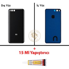 Arsking Xiaomi Mi 6 Siyah Arka Pil Kapağı Batarya Kapağı Lazer Kesim + B-7000 Yapıştırıcı