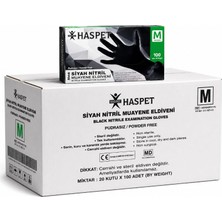 Has-Pet Nitril Siyah Eldiven Medıum 100'LÜ x 20 Paket