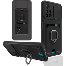 Renas Store Xiaomi Redmi Note 11T Kılıf Zuma Kartvizitli Yüzüklü Silikon - Siyah